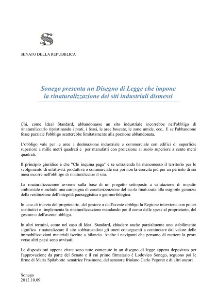 2013.10.24.comunicato presentazione ddl rinaturalizzazione siti industriali-001