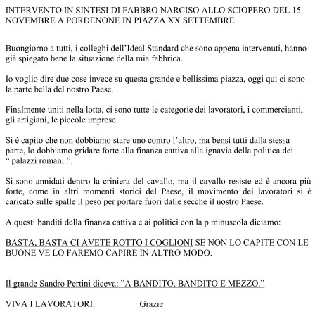 intervento di fabbro narciso allo sciopero del 15 novembre a pordenone in piazza xx settembre-001